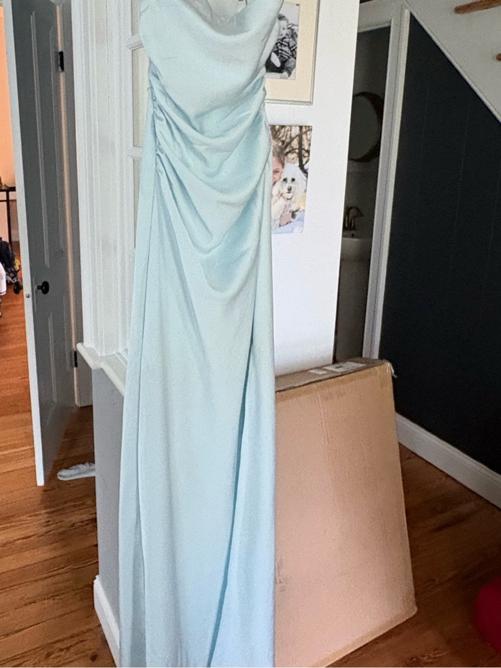 B&B Eternity Light Blue Strapless Dress